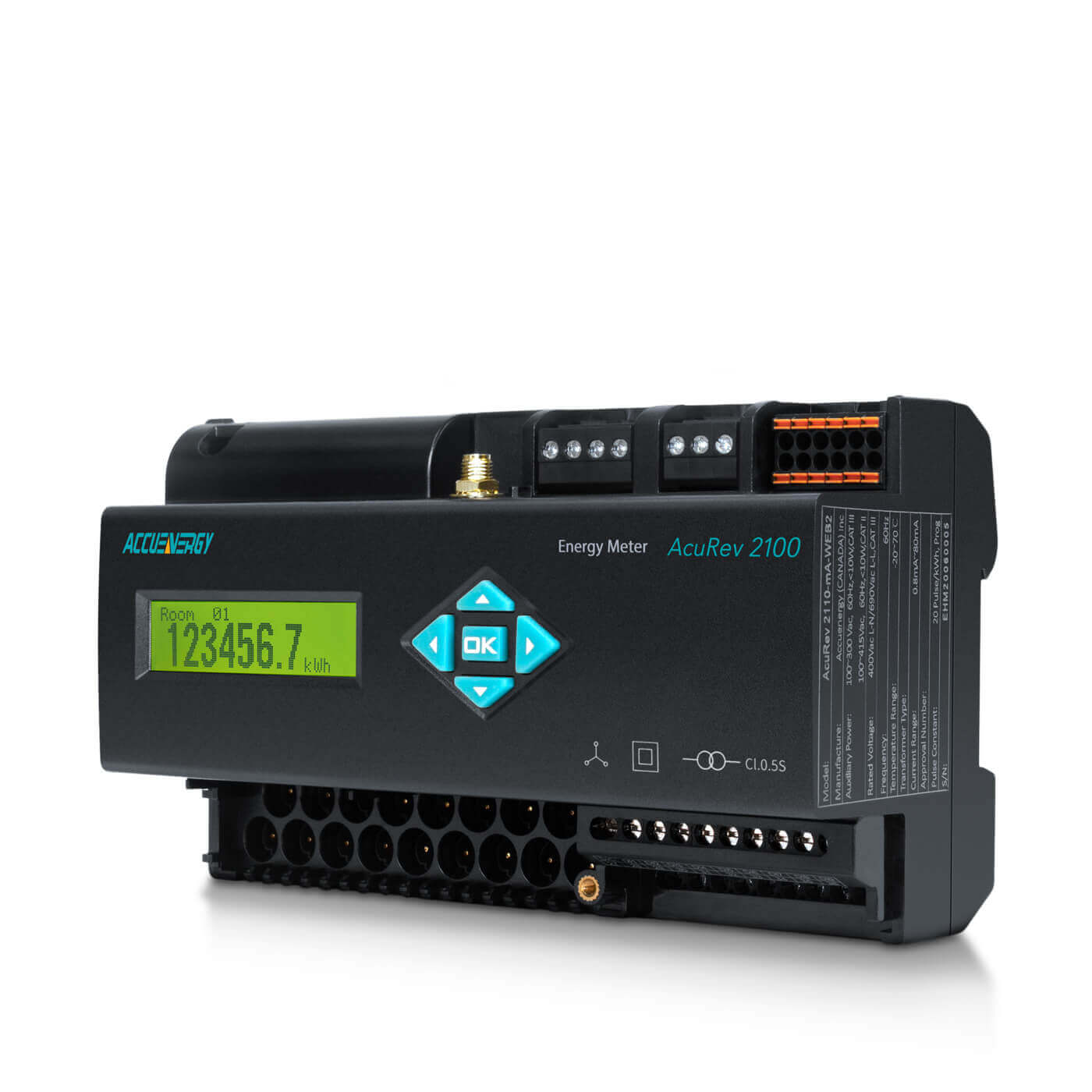 AcuRev 2100 Multi-Circuit Meter Three Quarter Angle Left View